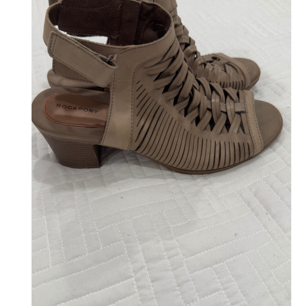 Rockport Cobb‎ Hill Tan Leather Gladiator Heeled Sandals 9.5M CDT07KH